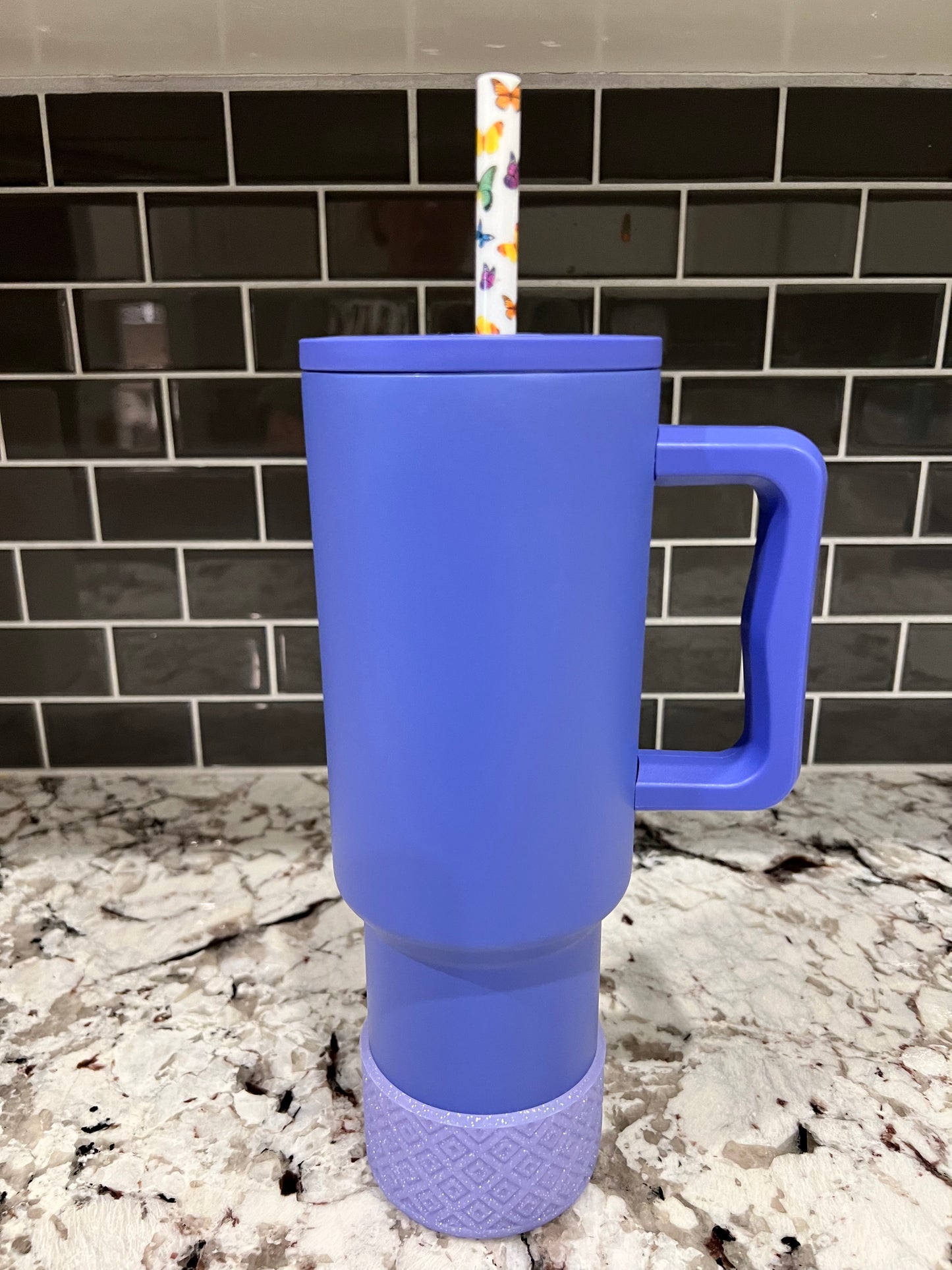 White Butterfly Straw (40oz Tumbler)