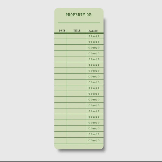 Bookmark- Green Library Card