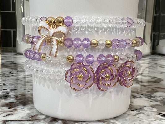 Violet & Clear Tumbler Charm Stacks