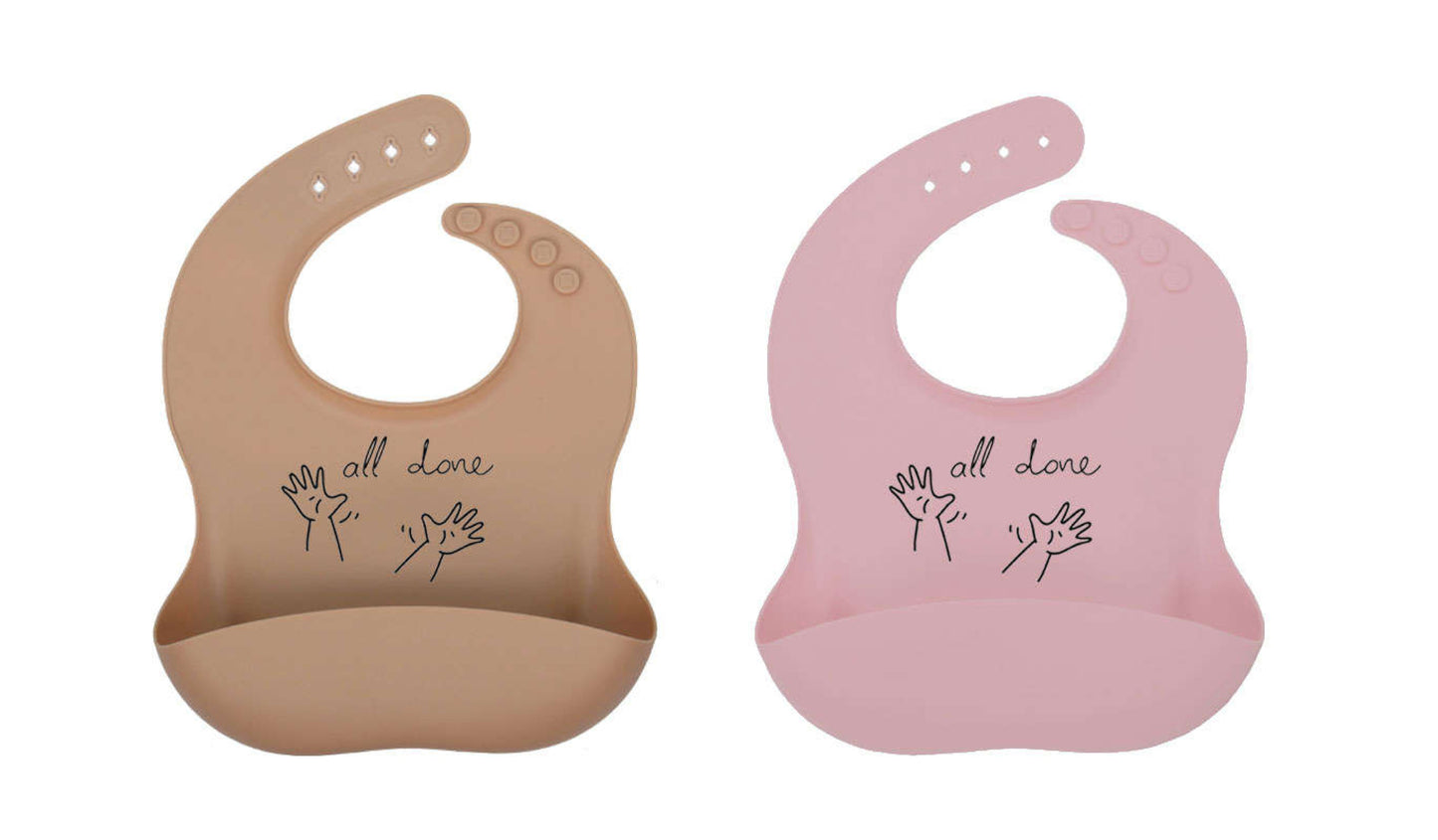 Luke's "All Done" Silicone Baby Bib