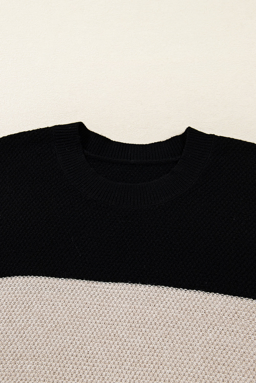 Parchment Colorblock Striped Sleeve Detail Knit Sweater
