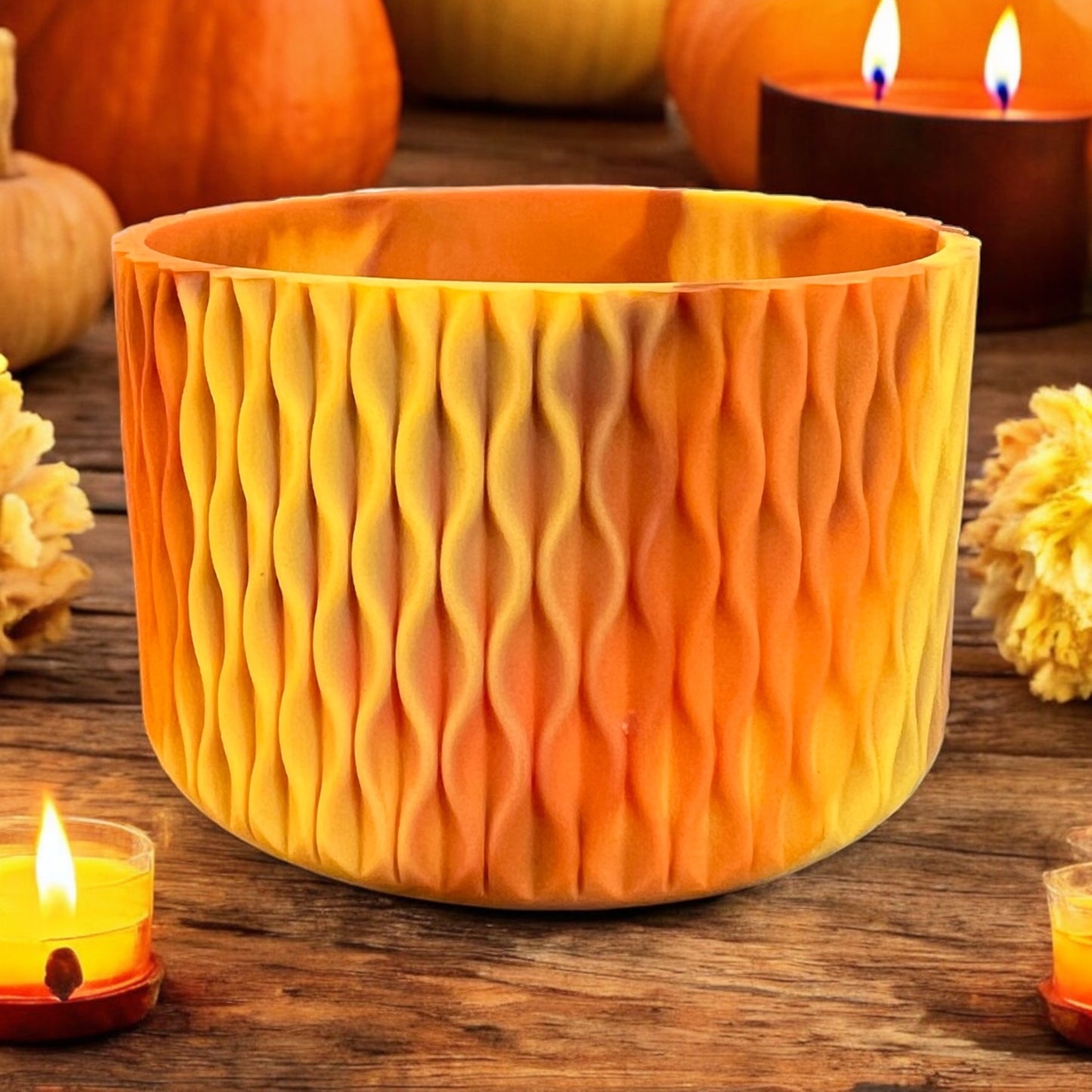 Pumpkin Swirl WAVES Silicone Tumbler Boot