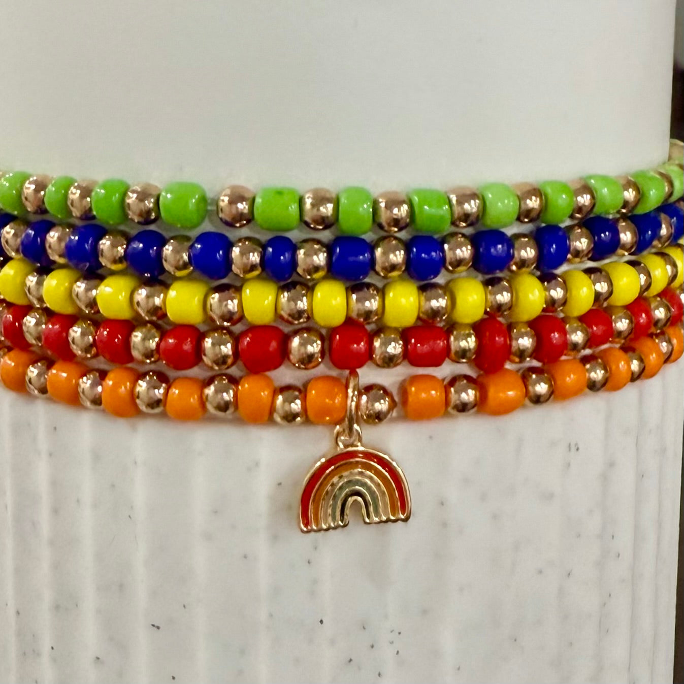 Rainbow 5 Strand - Tumbler Bracelet Stacks