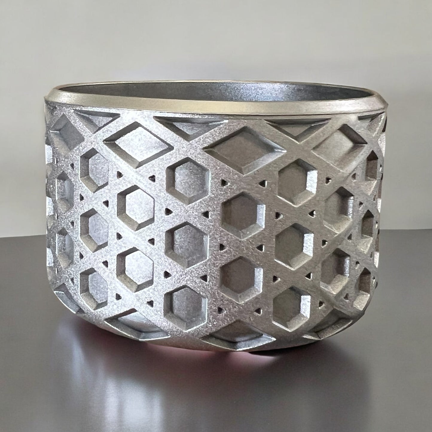 Silver Metallic WAFFLE Silicone Tumbler Boot