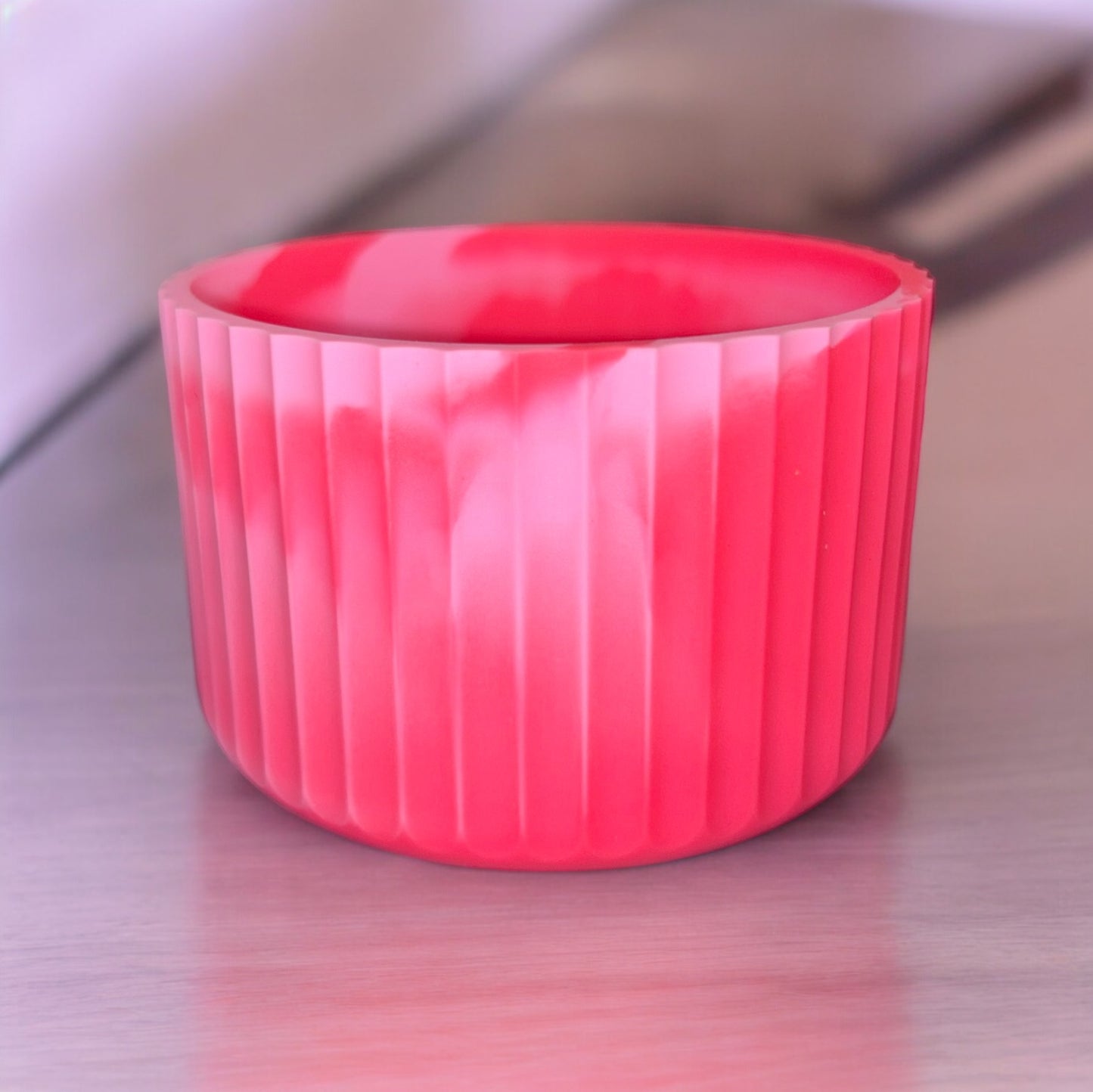 Pink Parade Swirl FLUTED Silicone Tumbler Boot