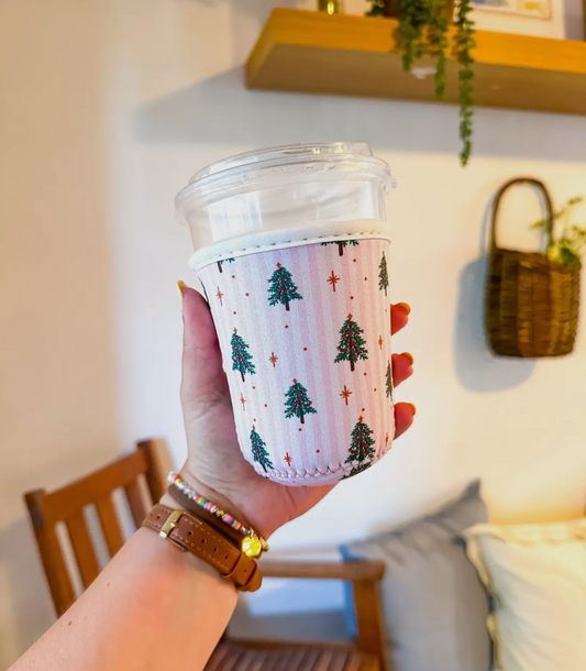 Vintage Christmas SMALL- Iced Coffee Sleeve