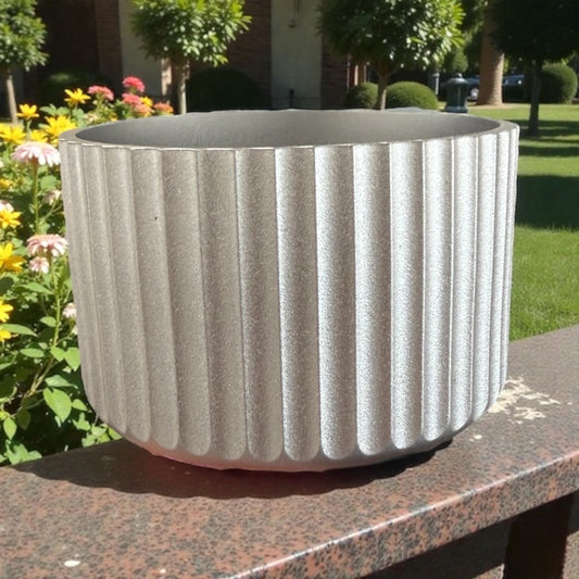 Silver Metallic FLUTED Silicone Tumbler Boot