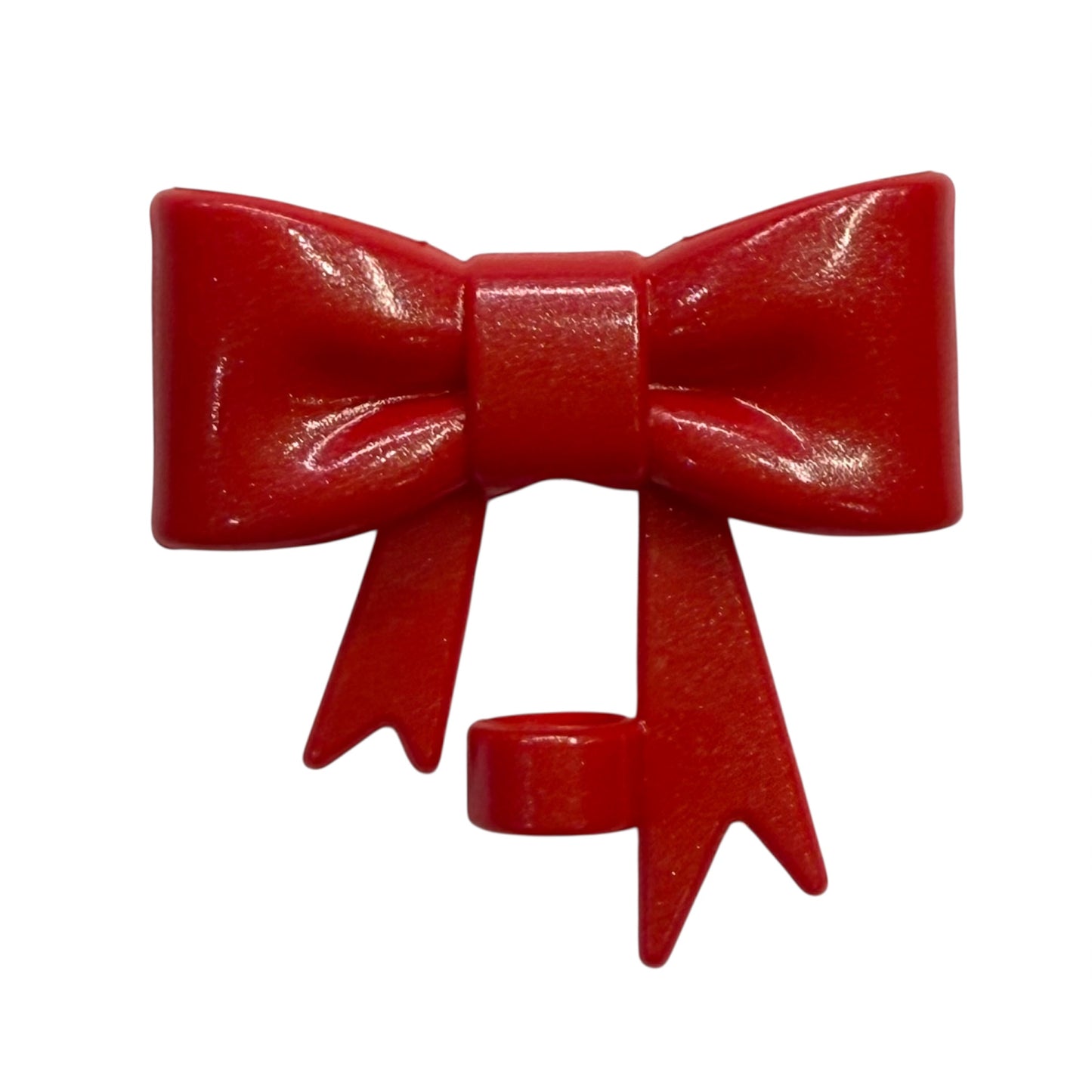 Red Shimmer Large Bow - Silicone Straw Topper 10mm