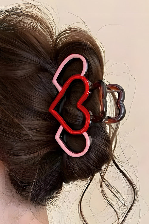 Hearts Hair Claw Clip