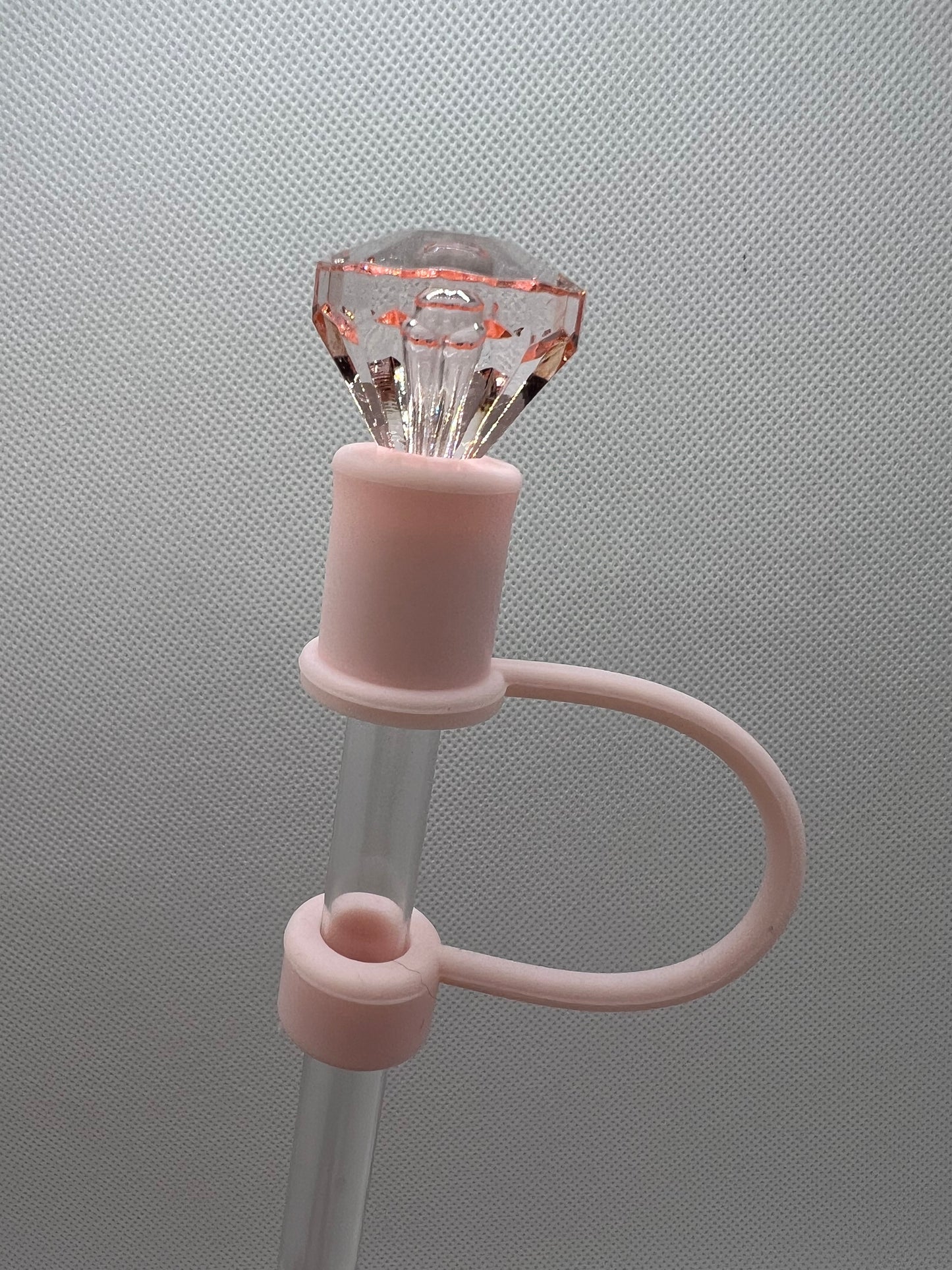 Pale Pink Diamond PALE PINK Base Straw Topper 10mm