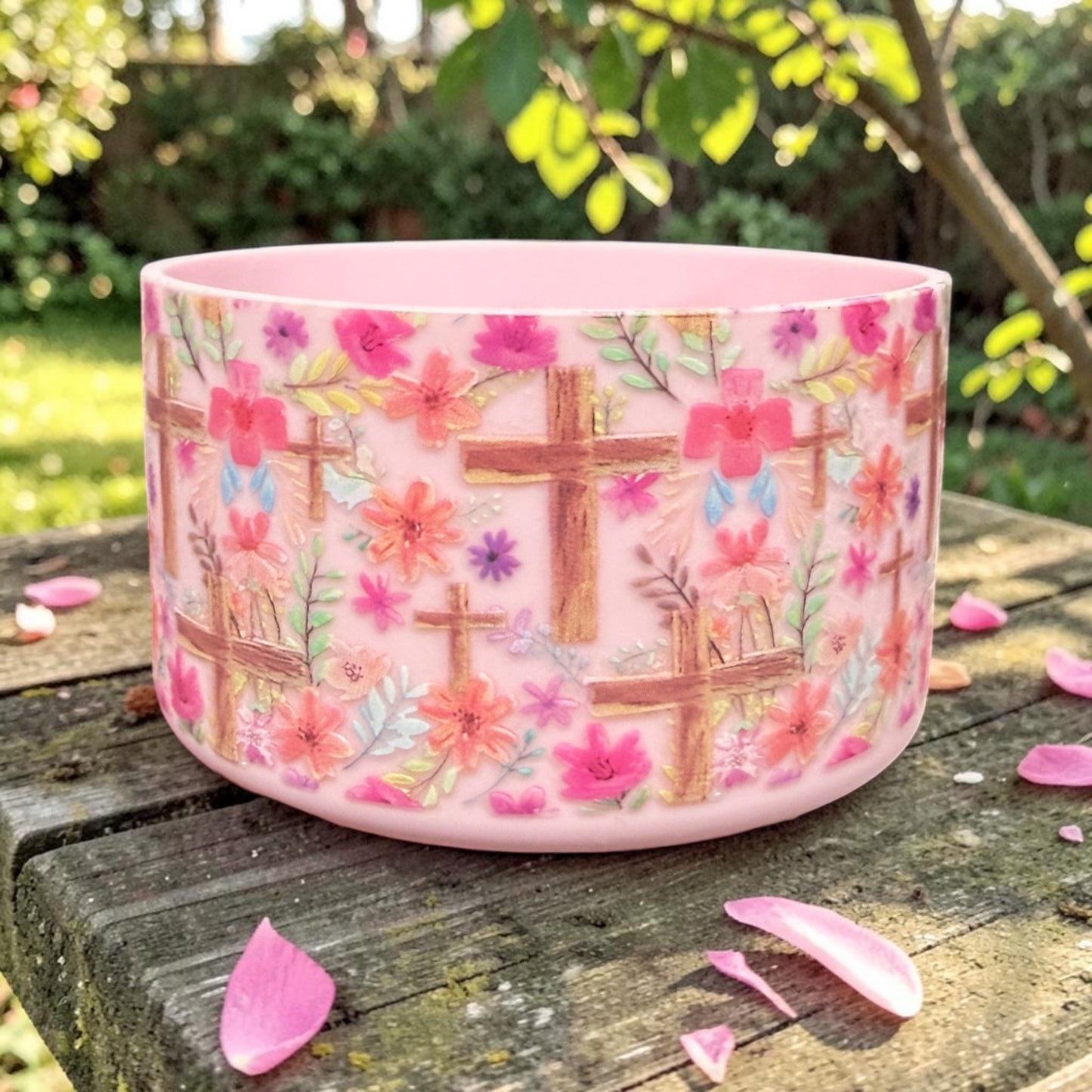 Faith In Bloom Pink - 3D Silicone Tumbler Boot