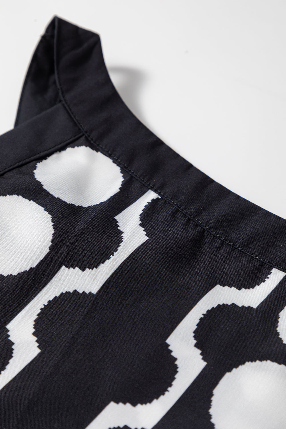 Black Geometric Print Sleeveless Top