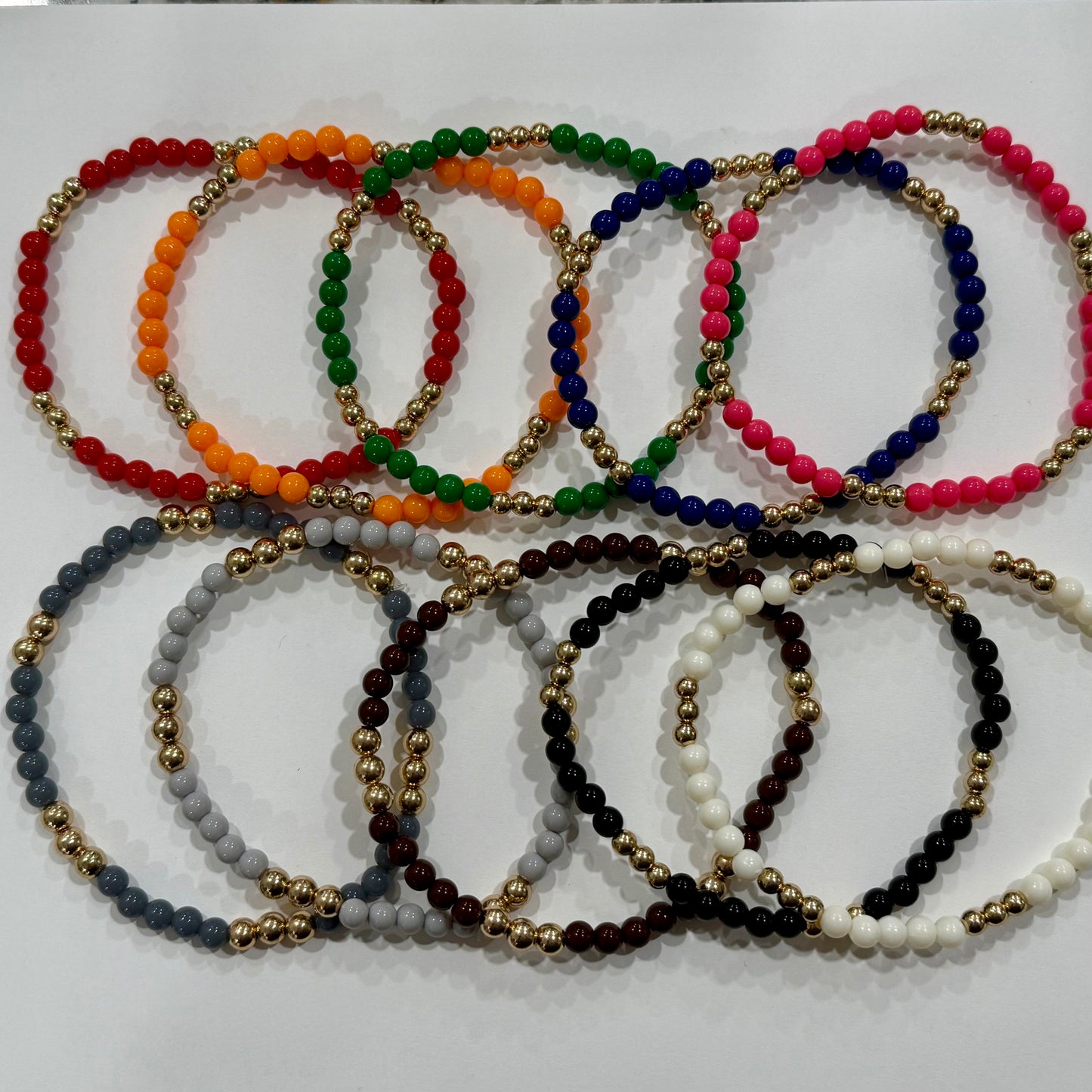 Basic Gold 10 Strand - Tumbler Bracelet Stacks