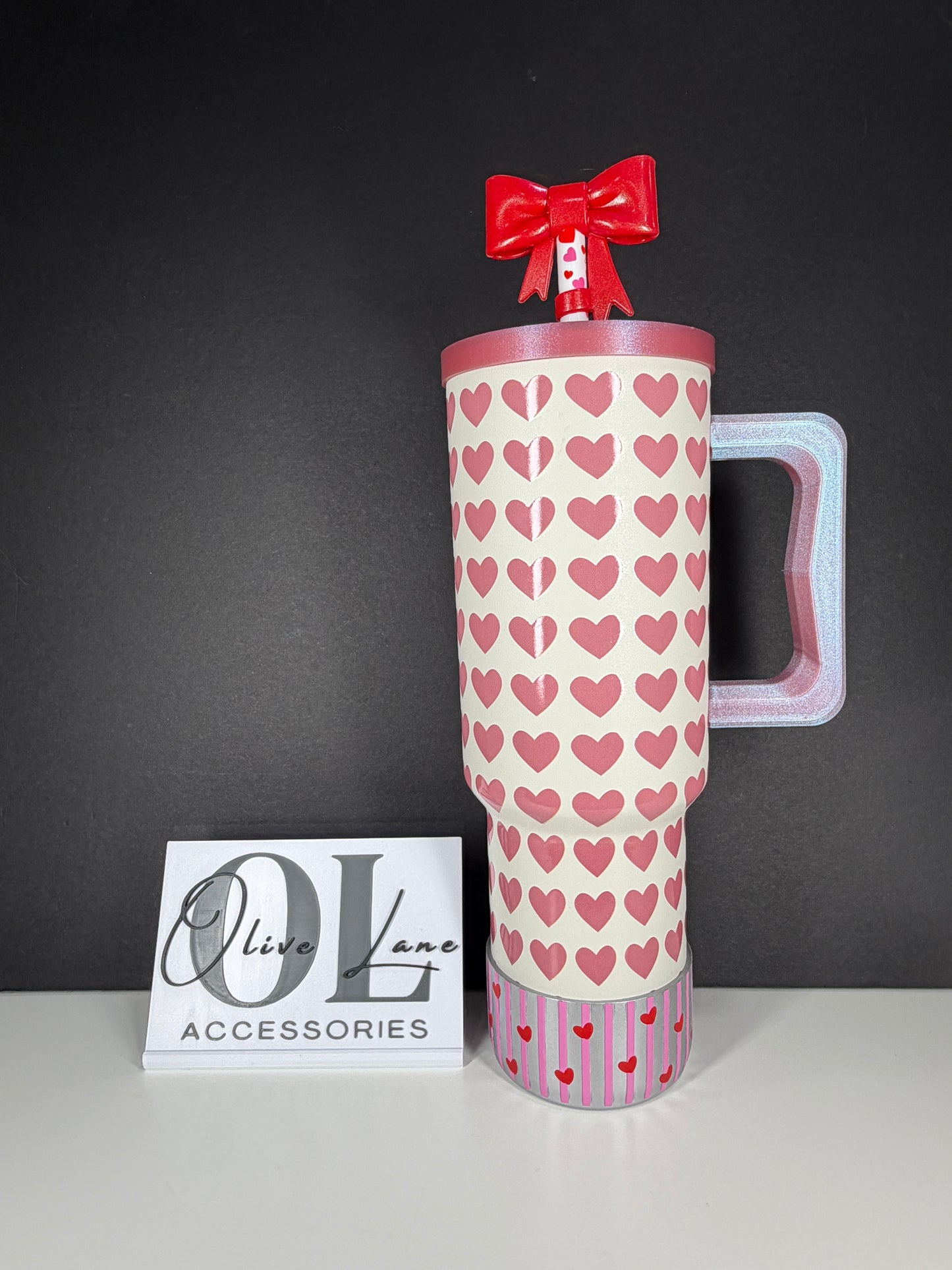 Sweetheart Stripes Silver - 3D Silicone Tumbler Boot