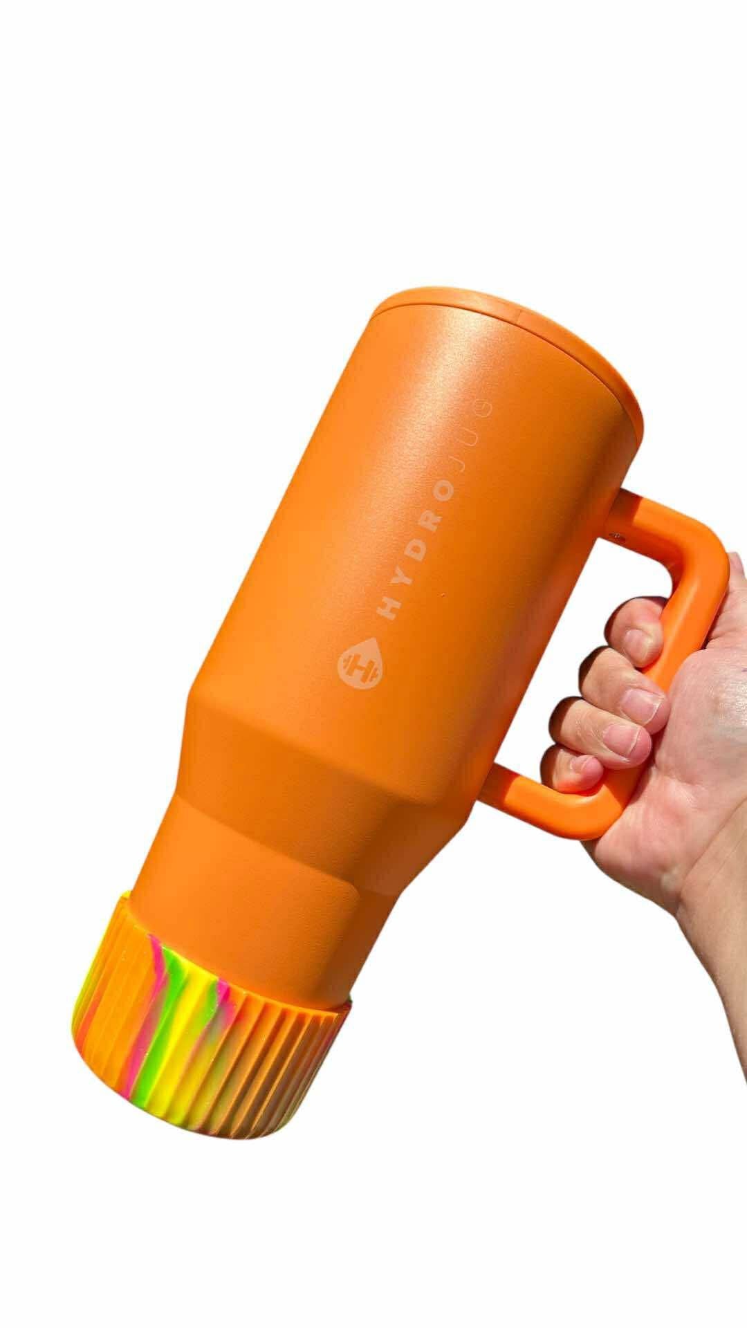 Neon Swirl Shimmer FLUTED Silicone Tumbler Boot