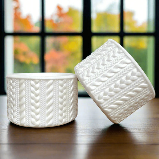 White Shimmer SWEATER Silicone Tumbler Boot