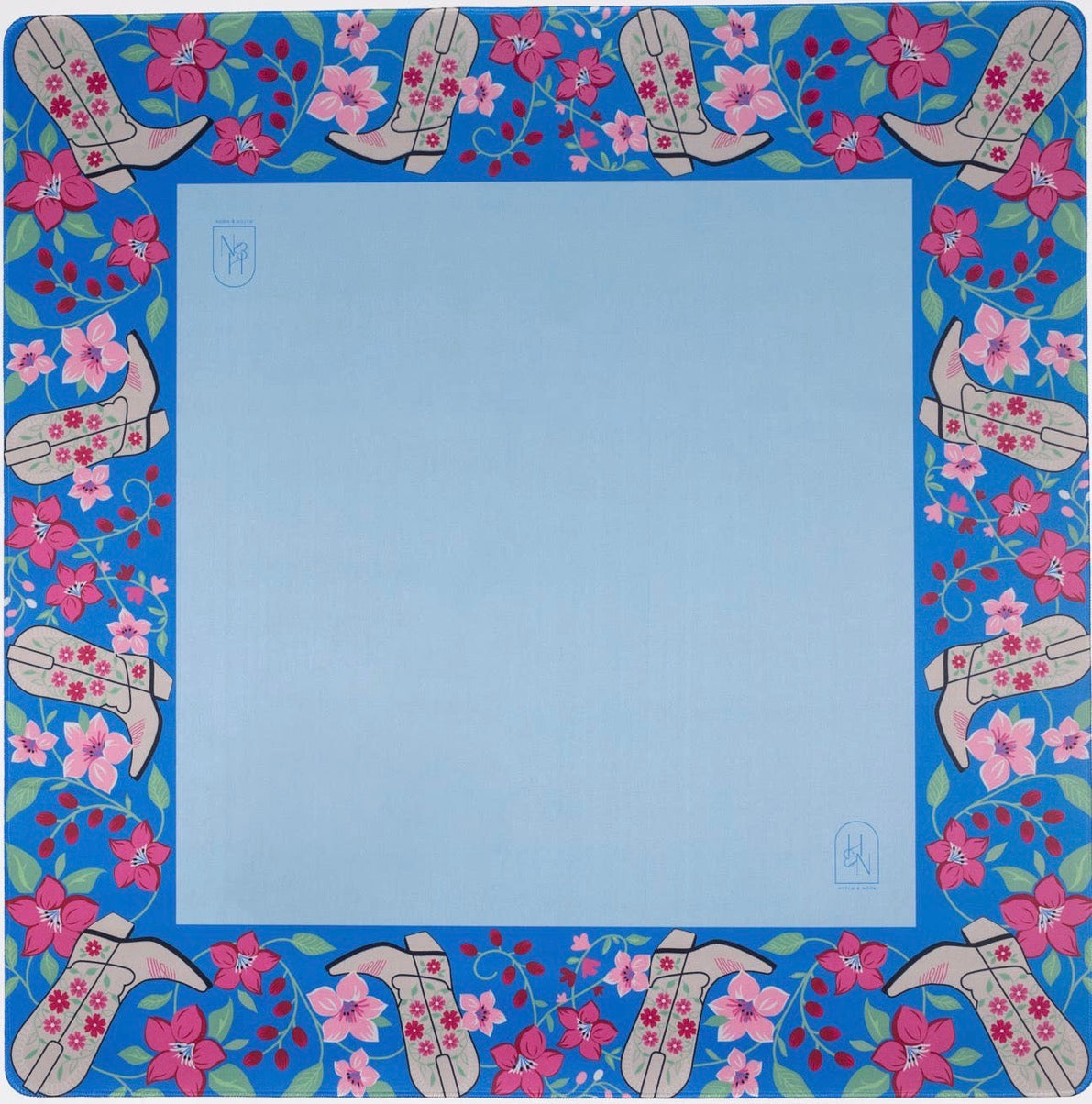 Mahjong Mat- Blue Cowboy Boot