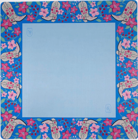 Mahjong Mat- Blue Cowboy Boot