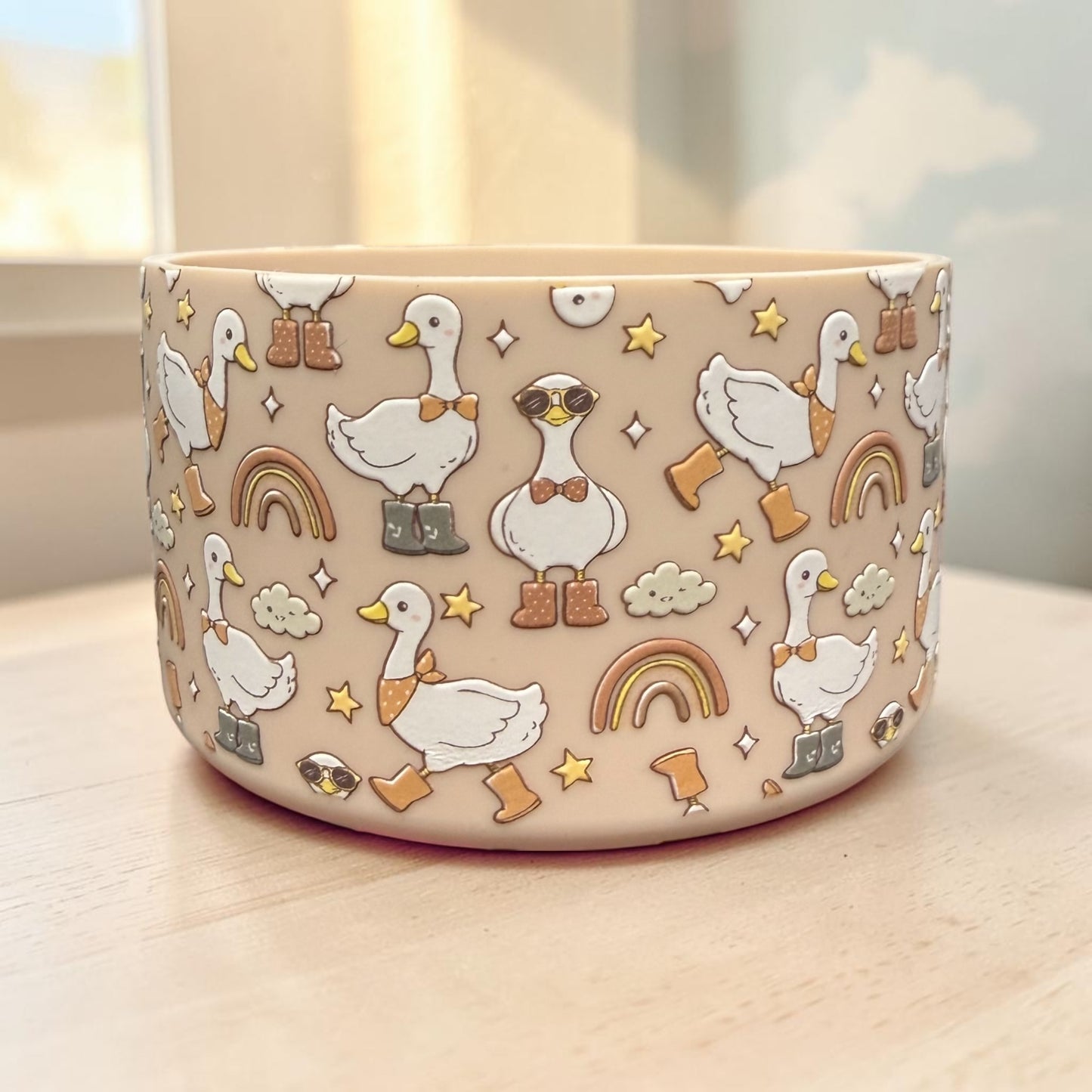 Goose in Boots Beige - 3D Silicone Tumbler Boot