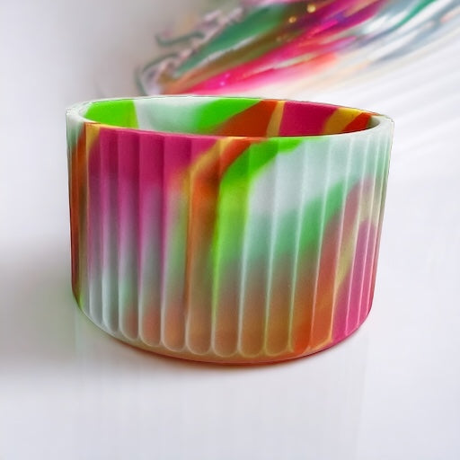 The Neons White Multi FLUTED Silicone Tumbler Boot