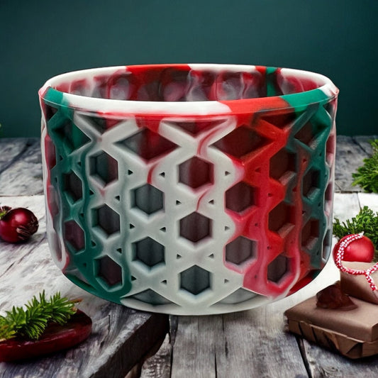 Christmas Swirl WAFFLE Silicone Tumbler Boot