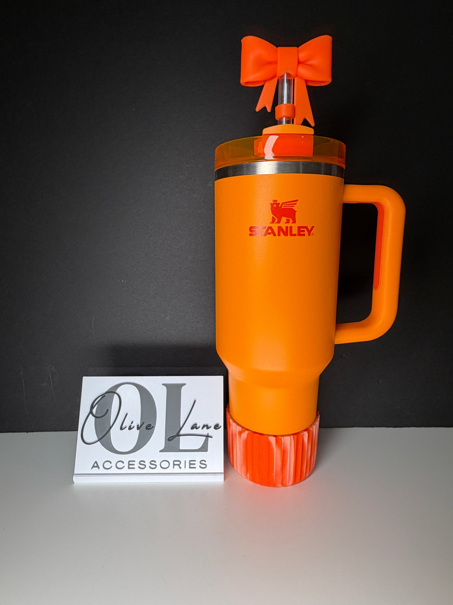 Orange Glitter Swirl FLUTED - Silicone Tumbler Boot