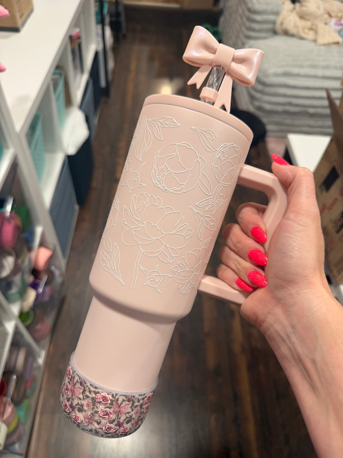 Roses & Butterflies CLEAR - 3D Silicone Tumbler Boot