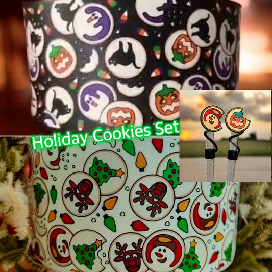 Holiday Cookies Silicone Tumbler Boot SET