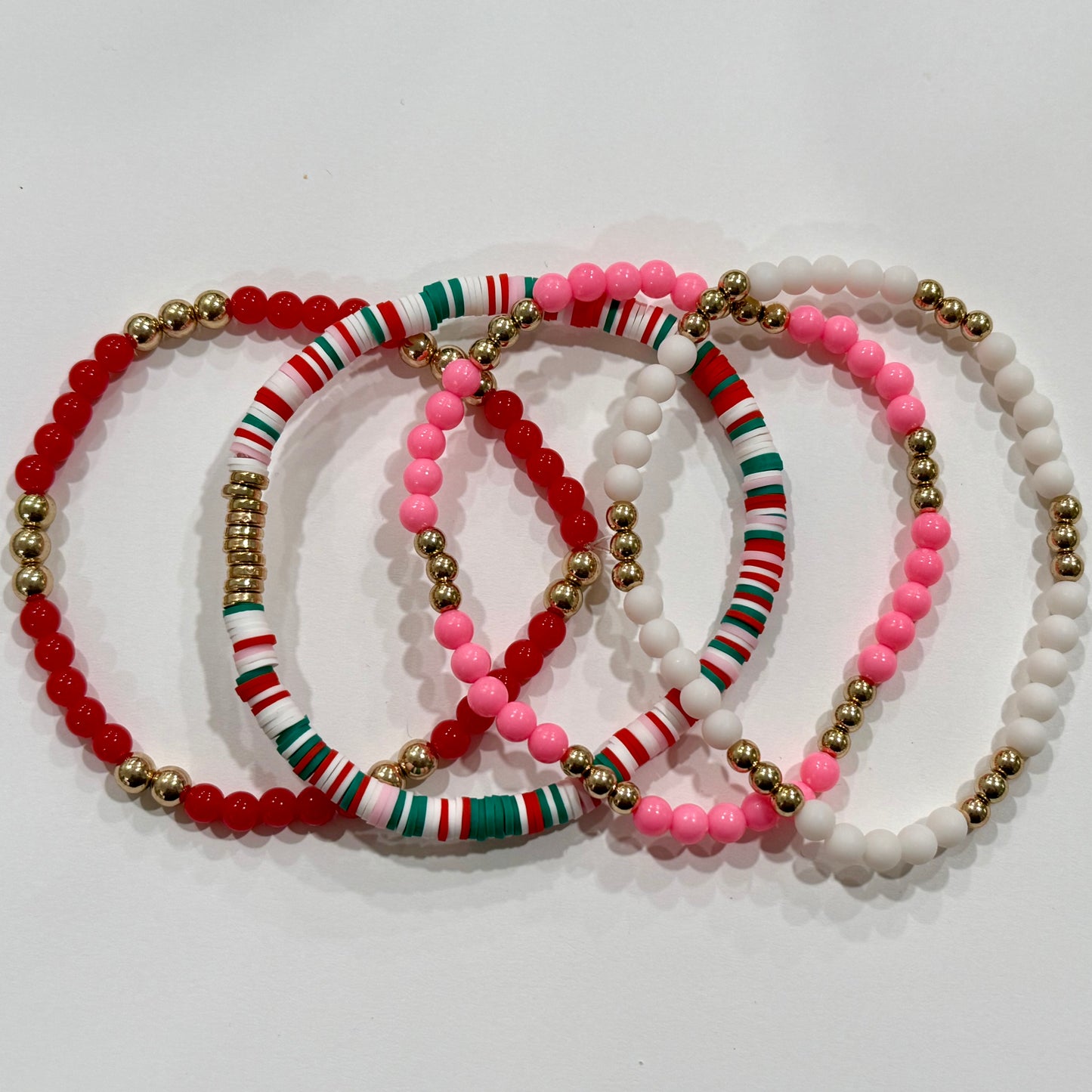 Pink Christmas  - Tumbler Bracelet Stacks
