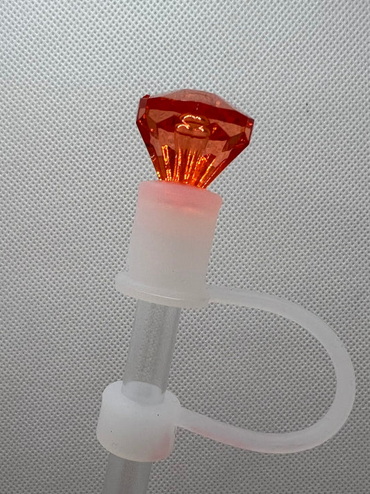 Red Diamond TRANSPARENT Straw Topper 10mm