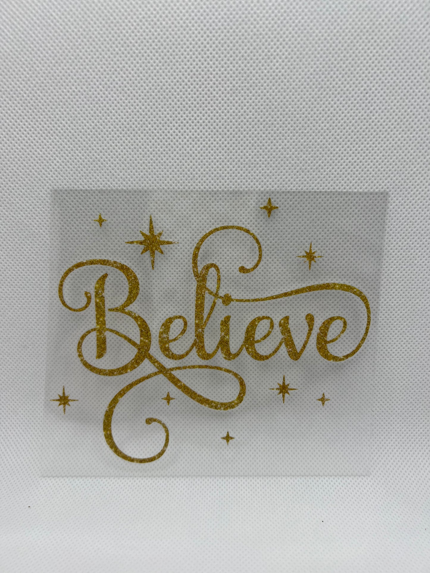 Christmas Gold Believe UV DTF Decal