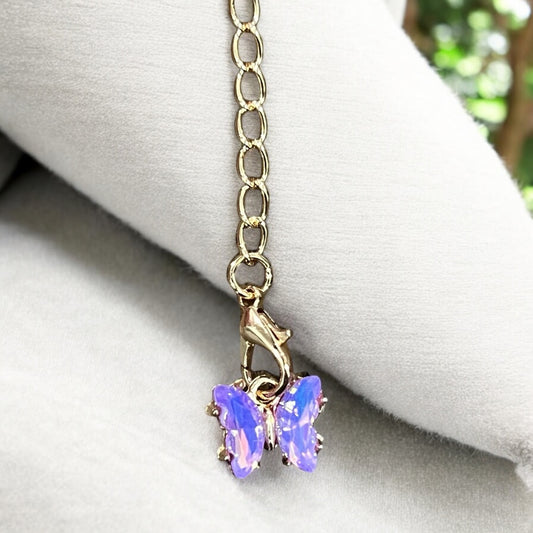 Violet Butterfly Handle Charm