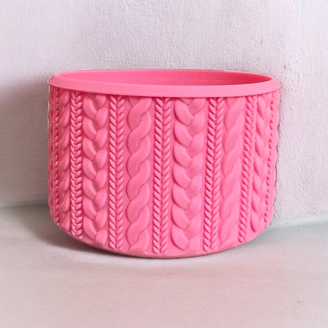 Peony Pink SWEATER Silicone Tumbler Boot