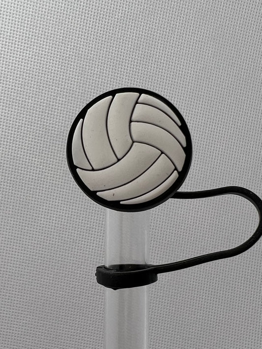 Volleyball Silicone Straw Topper 10mm