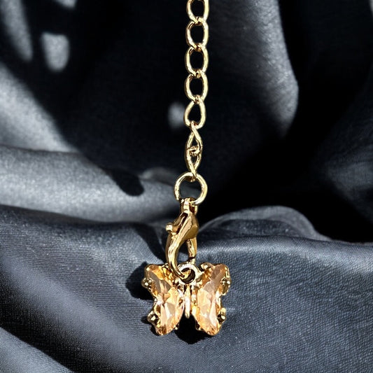 Champagne Butterfly Handle Charm