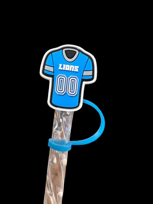 Lions Jersey Silicone Straw Topper 10mm