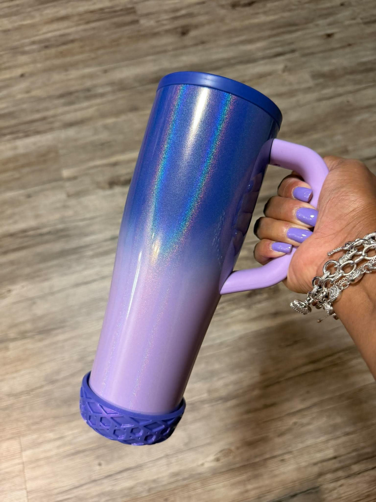 Purple Metallic Shorty Waffle - Silicone Tumbler Boot
