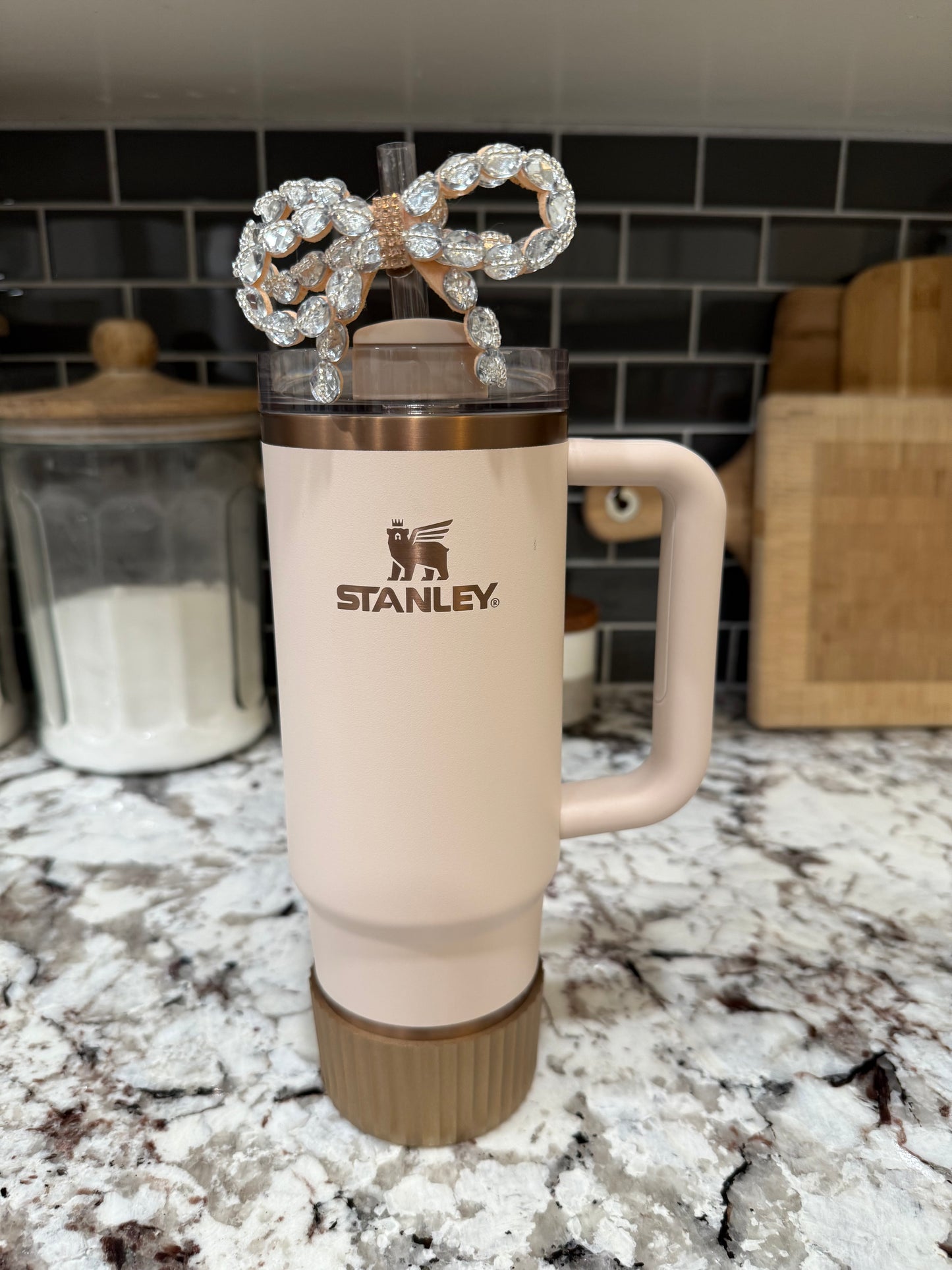 Peach Bling - Boujee Tumbler Bow