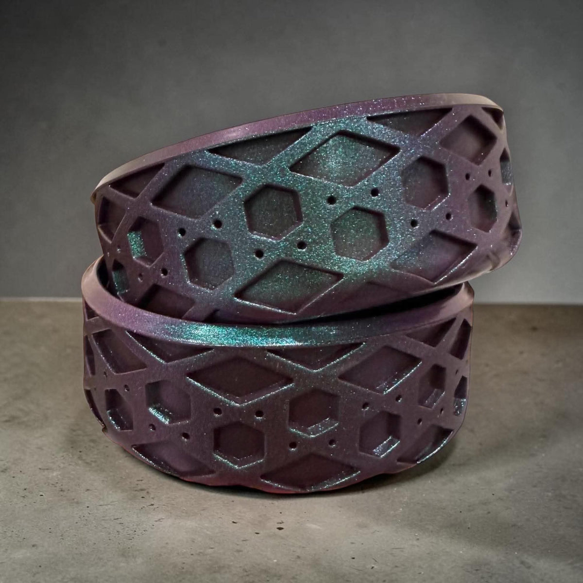 Blackberry Mocha SHIMMER Shorty Waffle - Silicone Tumbler Boot