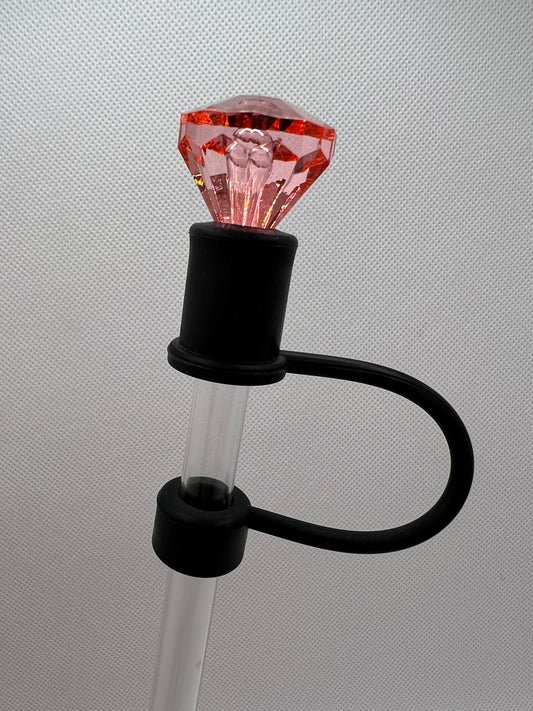 Coral Diamond BLACK Base Straw Topper 10mm