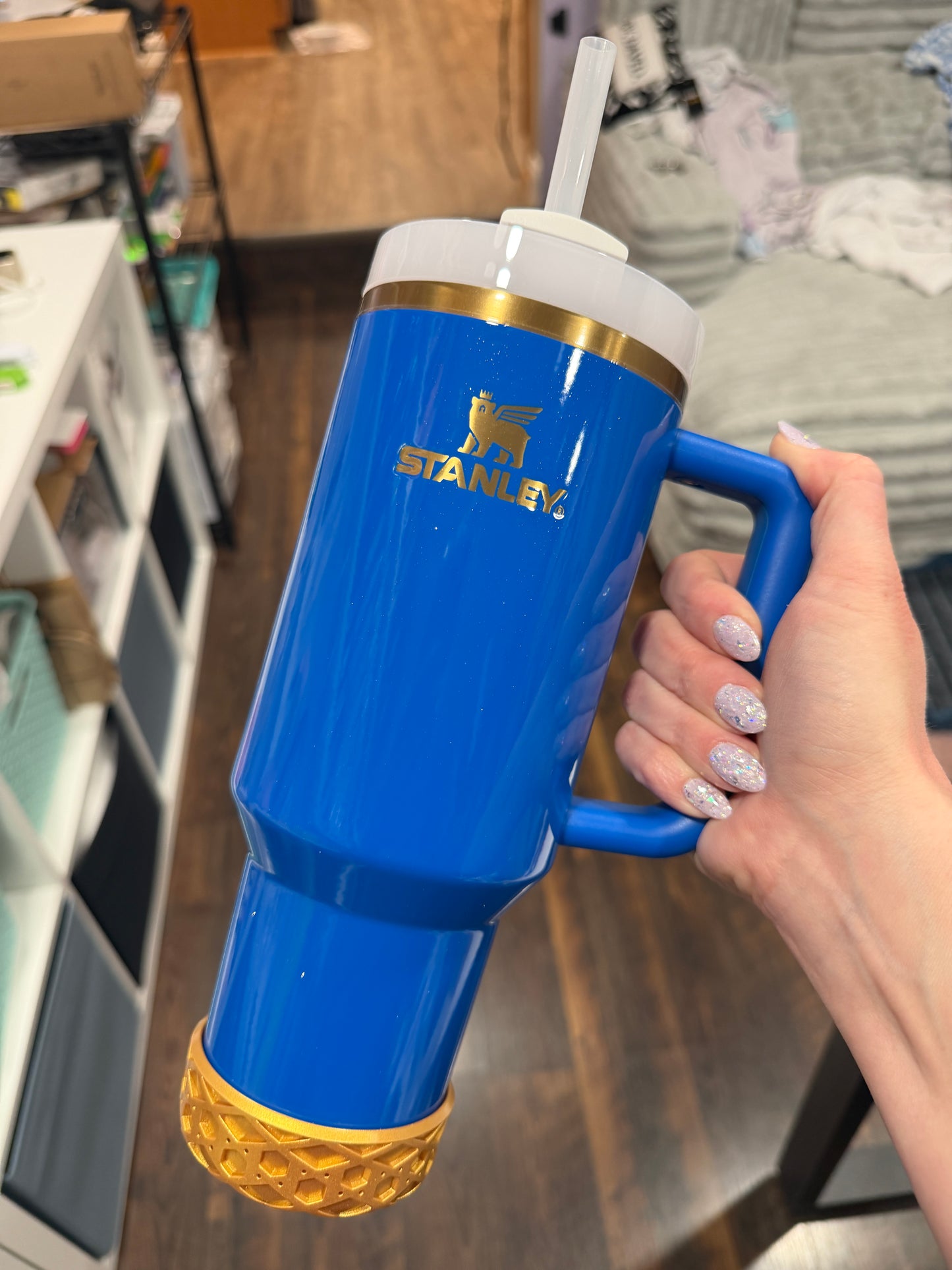 Gold Metallic Shorty Waffle 3" - Silicone Tumbler Boot