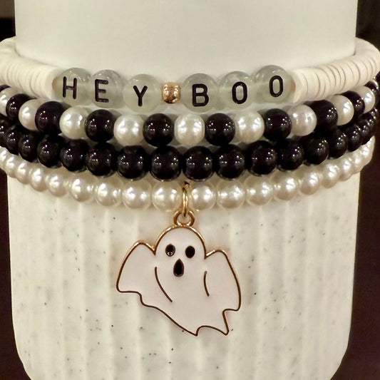 Hey Boo Ghost - Tumbler Bracelet Stacks