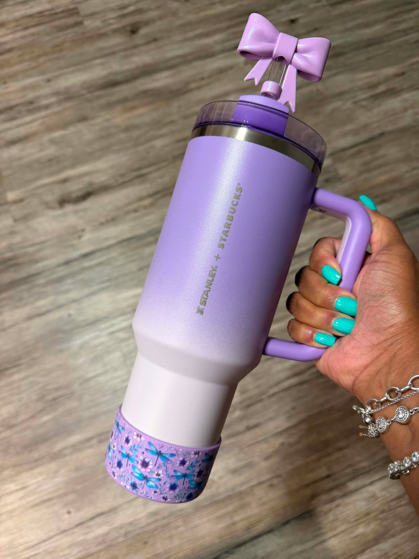 Dragonfly Garden Violet- 3D Silicone Tumbler Boot