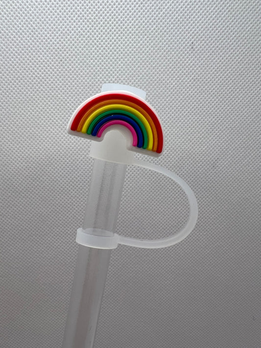 Rainbow Silicone Straw Topper 10mm