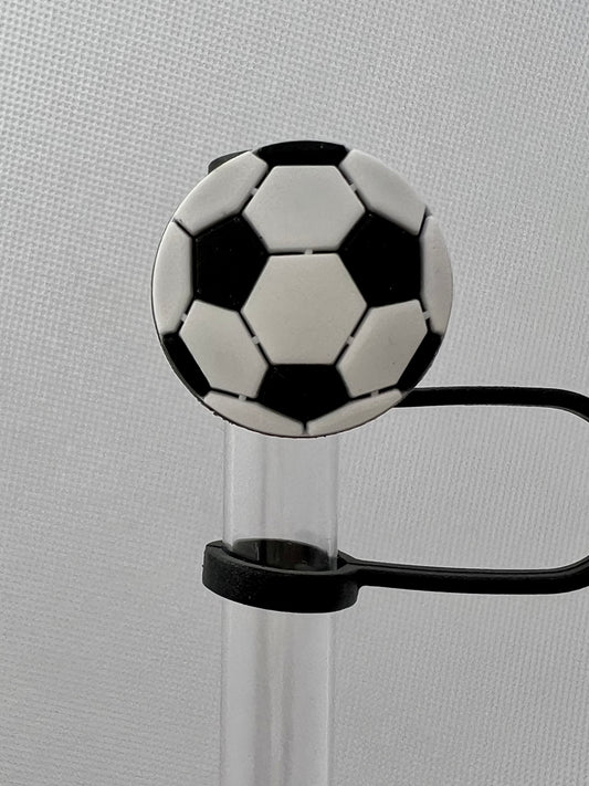 Soccer Ball Silicone Straw Topper 10mm