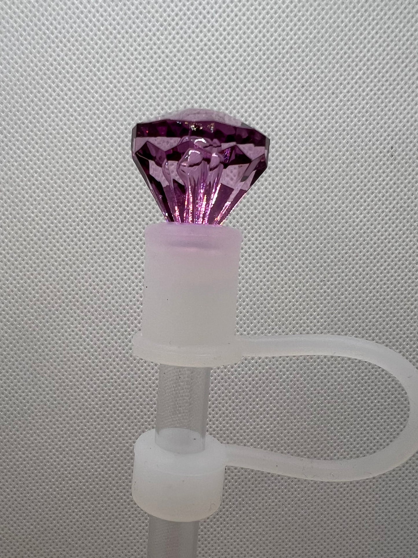 Lavender Diamond TRANSPARENT Straw Topper 10mm