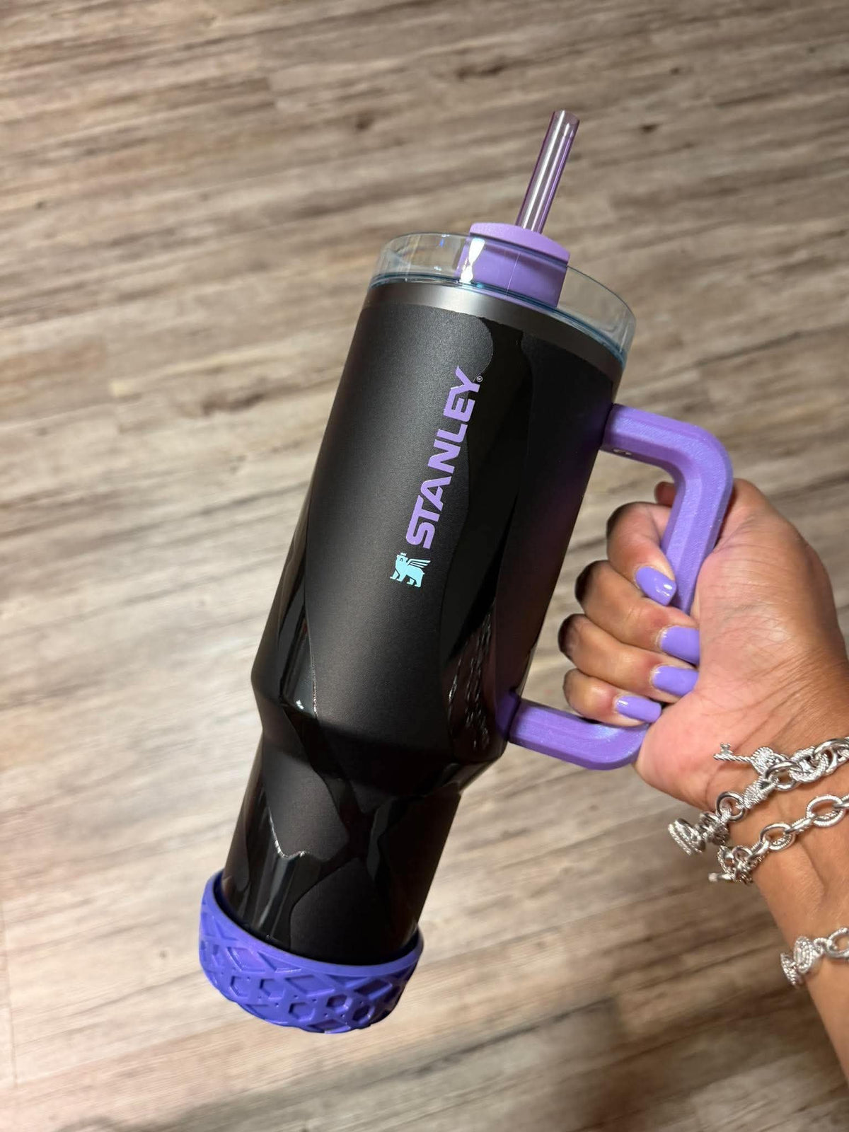 Purple Metallic Shorty Waffle - Silicone Tumbler Boot