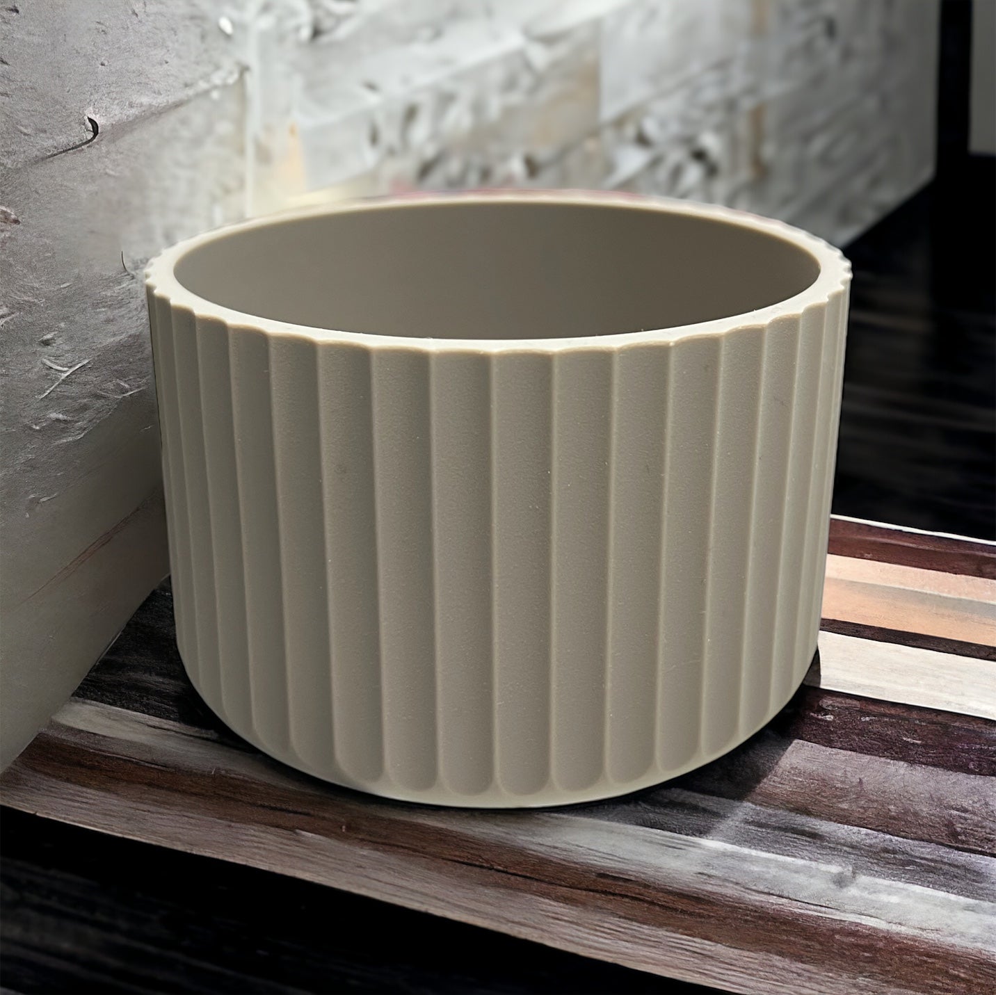 Taupe FLUTED Silicone Tumbler Boot