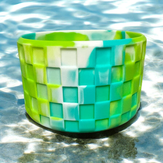 Lime Tiffany CHECKERS Silicone Tumbler Boot