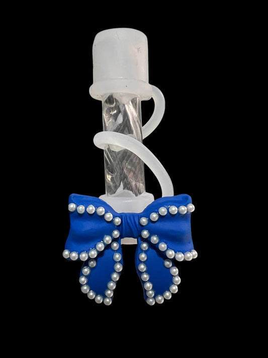 Royal Pearl Bow Silicone Straw Topper 10mm